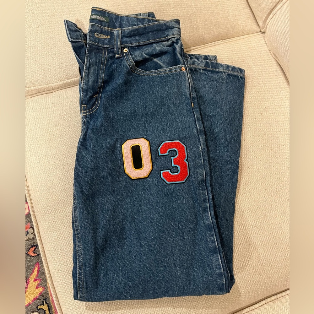 Wild Fable Dark Blue Jeans Decorative Patches